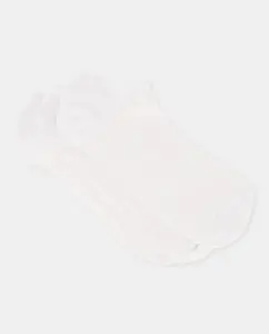 Набор из трех невидимых девичьих носков однотонного цвета Cotton Juice, белый