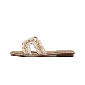 Женские тапочки-слайды с антибактериальной, быстросохнущей подошвой, устойчивые к запахам ST&SAT, Ecru