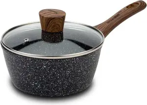 Кастрюля NAVA NATURE с крышкой, гранитное покрытие, 18 см, 1,75 л, для газовых и индукционных плит Nava