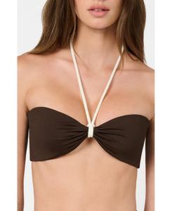 Женский бикини-топ с завязками на шее WeWoreWhat, Mahogany