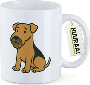Кружка Huuraa Mug Airedale Terrier Comic Dale Gift 330 мл White Airedale Terrier Present Hellweg Druckerei