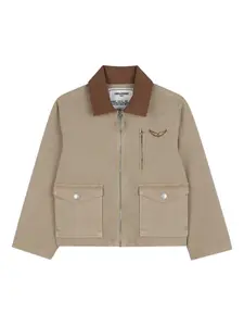 Пиджак с вышивкой Zadig & Voltaire Kids, бежевый