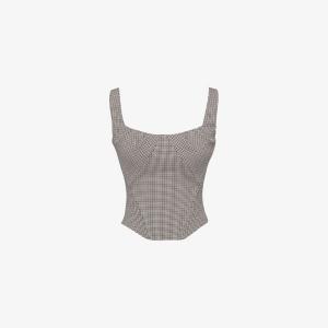 Топ House Of Cb из эластичной ткани в клетку, коричневый