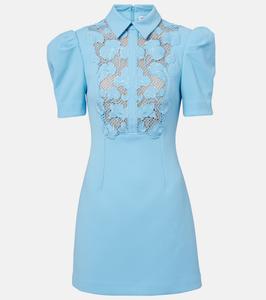 Креповое мини-платье Skye с кружевной отделкой Rebecca Vallance, Ethereal Blue