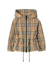 Нейлоновая куртка с капюшоном BURBERRY KIDS, бежевый