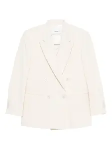 Двубортный вельветовый пиджак Lardini, белый
