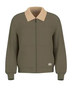 Зеленая куртка-бомбер с контрастным воротником Guess, зеленый