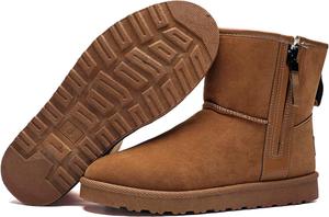 Мужские зимние снежные ботинки DZBAJRQM с теплой флисовой подкладкой, удобные хлопковые ботинки с противоскользящей подошвой, для активного отдыха на улице, легкие повседневные ботинки для прогулок, коричневый