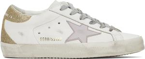 Белые кроссовки Super-Star Golden Goose, белый/сиреневый/золотой