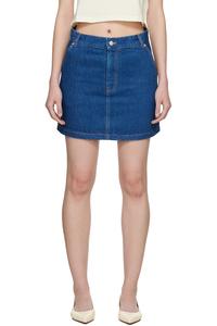 Maison Kitsuné Синяя джинсовая мини-юбка с высокой посадкой
