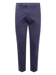 Хлопковые брюки с застежкой на пуговицы michael coal, синий