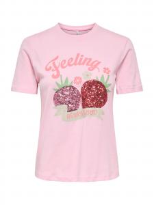 ONLY Футболка 'ONLKITA' в цвете розовый, светло-розовый