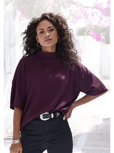 Рубашка с короткими рукавами цвета баклажана LASCANA