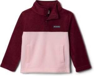 Columbia unisex-baby Steens Mountain II 1/4 Snap Fleece Pull-over, Satin Pink/Rich Wine
