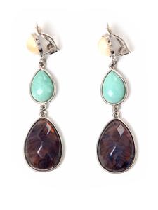 Collezione alessandro Клипсовые серьги "Svea" бирюзового цвета