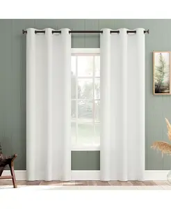 Текстурированная полупрозрачная штора с люверсами No. 918, white