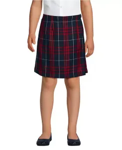 Школьная форма для девочек в клетку, юбка-шорты длиной до колена Lands' End, синий