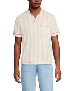 Мужская футболка-поло с коротким рукавом и текстурированной отделкой Lands' End, Ivory latte