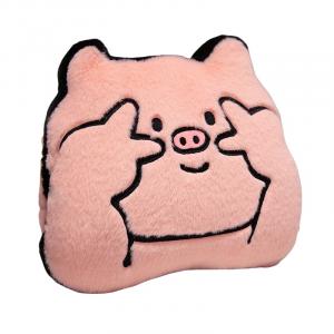 Ten Thousand Children's Music Милый и забавный плюшевый поросенок с жестом мира, разноцветный розовый, плюшевая игрушка, высота 38см