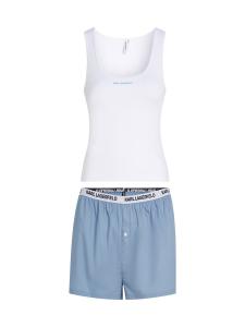 Короткий пижамный комплект Karl Lagerfeld, опаловый/белый