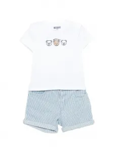 Комплект из Футболка и шорт с полосатым узором Moschino Kids, синий