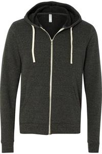 Толстовка с капюшоном BELLA + CANVAS из трехслойного флисового материала Sponge Fleece с застежкой-молнией, цвет charcoal black triblend