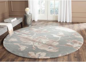 Ковер SAFAVIEH, 214 x 214 см, Dip Dye Collection Grey/Beige DDY716K ручной работы с цветочным акварельным узором из премиальной шерсти