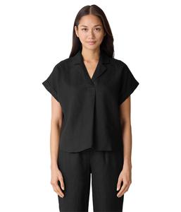 Топ Eileen Fisher Notch Collar Top, черный