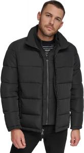 Мужская стеганая куртка Calvin Klein Heavyweight с утеплителем и застежкой-молнией спереди, Black