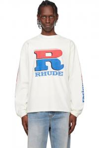 Rhude Футболка Off-White с логотипом в виде разделенного бензина, размер 12