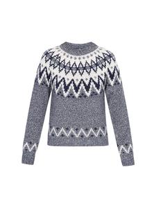 Женский свитер темно-синего цвета с разноцветными вставками DreiMaster Vintage