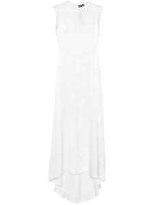 Атласная блузка с подвернутыми манжетами David Koma, белый