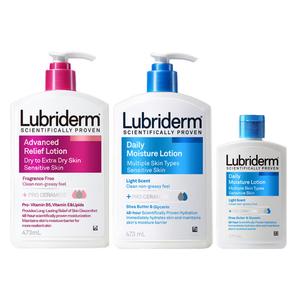 Увлажняющий и успокаивающий лосьон для тела освежающая гидратация 473мл+177мл+177мл Lubriderm, Three-Piece Set: Soothing Body Lotion 473ml+Daily Hydrating Body Lotion 473ml+Daily Hydrating Body Lotion 177ml
