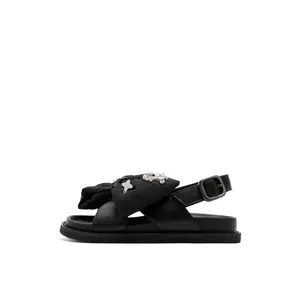 Детские сандалии с низким верхом, противоскользящие, устойчивые к истиранию, увеличивающие рост. Staccato, черный