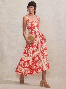 Платье макси Raya с цветочным принтом Ro&Zo, Red