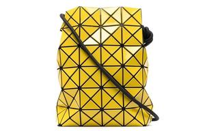 Сумка-ведро из ПВХ с плетением наплечная через плечо малого размера женская желтая ISSEY MIYAKE