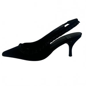 Женские туфли Coquine Slingback на каблуке из черного атласа Jeffrey Campbell, Black Satin