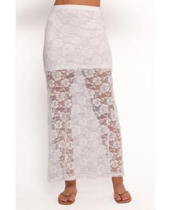 Женская прозрачная кружевная макси-юбка Laken Petal and Pup, White