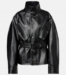 Хлопковая куртка с узором елочка Maison Margiela, черный