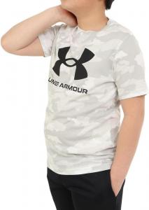 Футболка с коротким рукавом и принтом логотипа Under Armour для мальчиков - быстросохнущая ткань, White-Black
