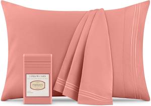 Mellanni Наволочки, комплект 2 шт, размер 51x102 см, застежка-конверт, роскошные, мягкие, охлаждающие, коралловый