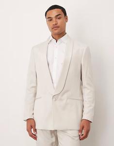 Пиджак из бежевого атласа Asos Design