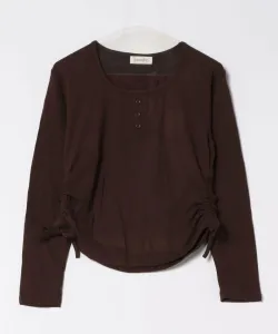 Топ с воротником-хенли и боковой лентой Aimoha - Select -, цвет Coffee