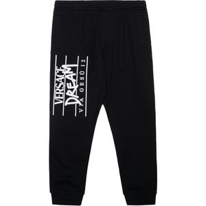 Logo Printed High Waist Track Pants VERSACE, черный