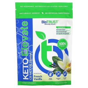 Keto Elevate, Масляный порошок C8 MCT, французская ваниль, 6,3 унции (181 г) Biotrust