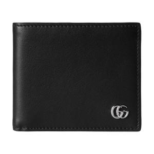 GUCCI Кожаный бумажник GG Marmont мужской черный