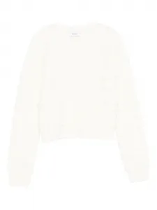 Фактурный свитер с круглым вырезом Pinko Kids, белый