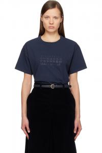 Maison Margiela Футболка из темно-синего хлопкового трикотажа