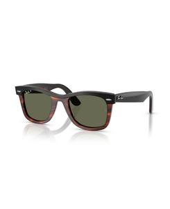 Поляризованные солнцезащитные очки унисекс, Wayfarer Street Neat RB2240 Ray-Ban, Black On Havana, Green