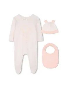 Детский комплект из 3-х предметов из хлопка Kenzo Kids, розовый